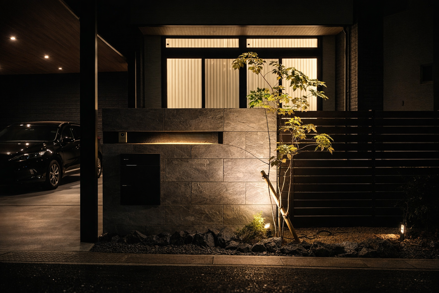 外構　ライトアップ