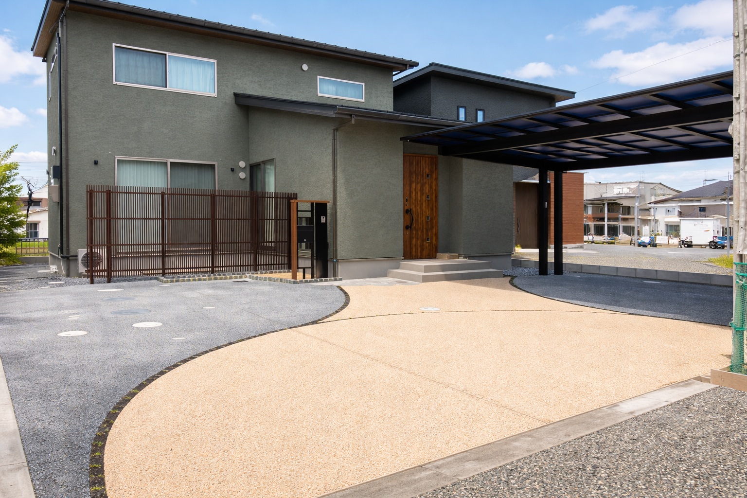 岡山 新築外構 和モダン