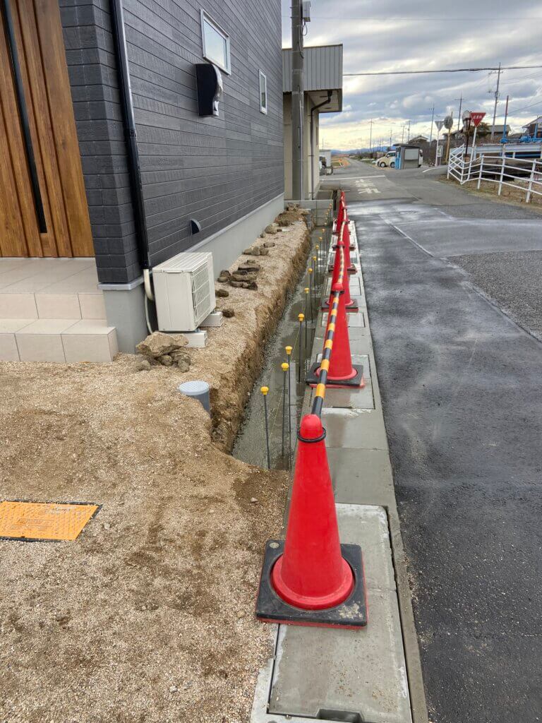 土留めブロック工事