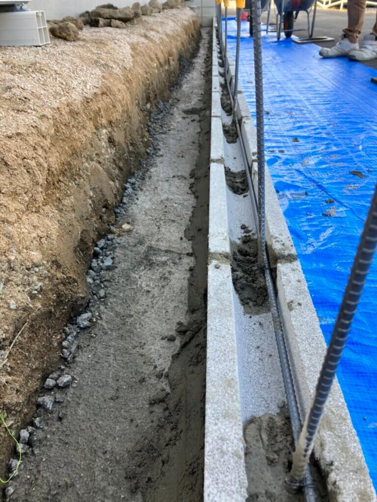 土留めブロック工事